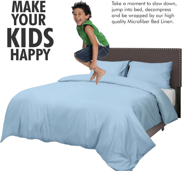 Soft Brushed Microfiber Duvet Cover Set - Lightweight Quilted Comforter with Pillowcases - Easy Care Bedding