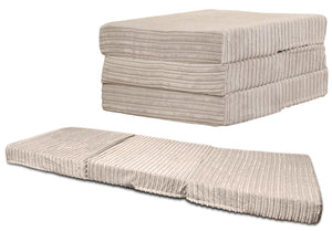 Crescent Textile Z Bed Futon Mattress Foldable Kids chair & Great for Sleepover Bed, Adult Footstool Pouffe for Bedroom, Living Room, Playroom Soft & Comfy Futon Set DOUBLE