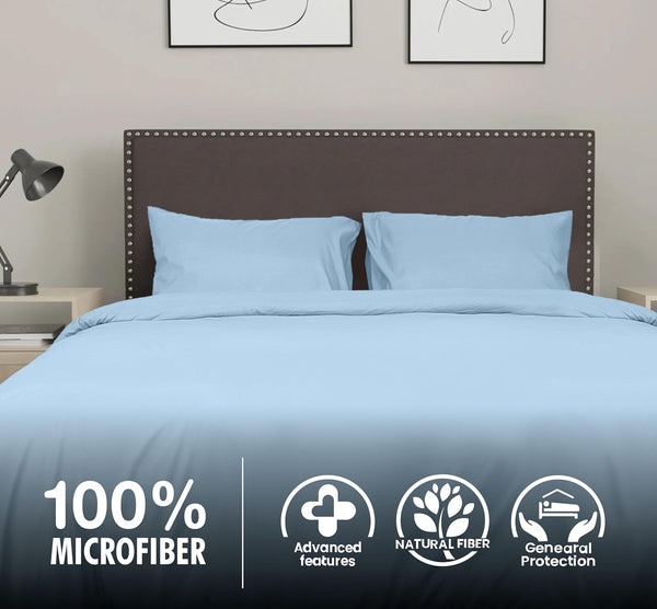Soft Brushed Microfiber Duvet Cover Set - Lightweight Quilted Comforter with Pillowcases - Easy Care Bedding