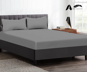 300 Thread Count Egyptian Cotton Fitted Sheet 30 CM/12 Inch Extra Deep Pocket, Hotel Quality Cotton Soft, Fade & Wrinkle Resistant Fitted Bed Sheets
