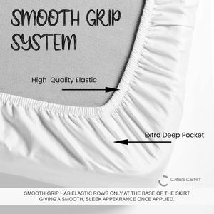 200TC 100% Egyptian Cotton Deep Fitted Sheets – Hotel Quality, Soft & Breathable, Stretches Up to 25cm Deep