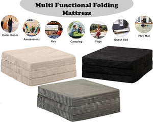 Single Fold Out Z Bed Cube Mattress Kids Footstool & Great for Kids Sleepover Foldable Mattress Bed for Indoor, Outdoor, Bedroom, Playroom Soft & Comfy Futon Set