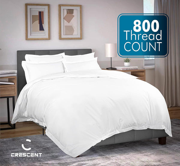 Luxury 800 Thread Count 100% Pure Egyptian Cotton Oxford Style Duvet Cover Set With Pillowcases