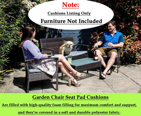 Crescent Textile Waterproof Outdoor Cushions for Patio Rattan Furniture 3 Pieces Set Seat Pads Cushion For Garden Rattan Sofa Furniture Comfy Cushions | Lightweight and Durable