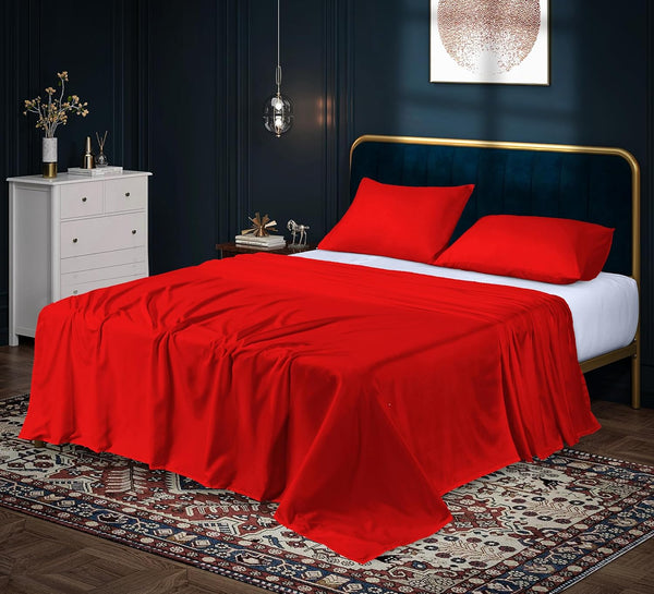 Flat Sheet Easy Care Brushed Microfibre Fabric Flat Sheet Non Iron Non Wrinkle, Comfortable and Fade Resistant Bedding Sheets