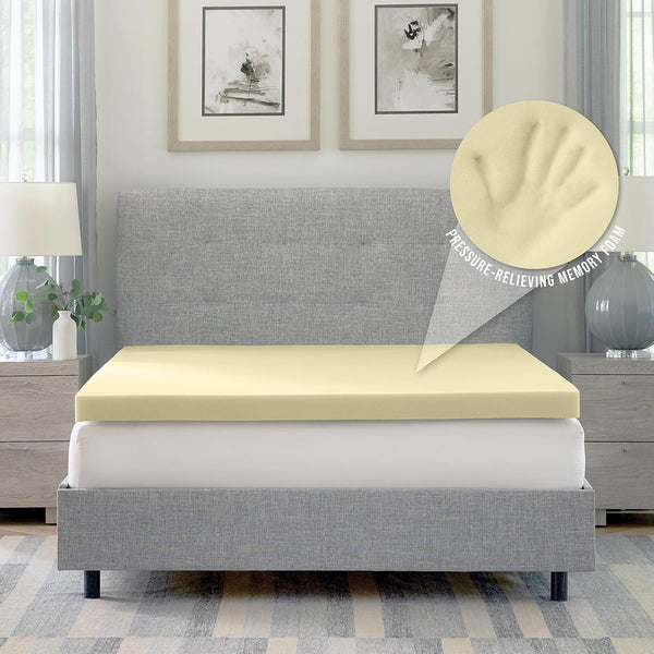 Premium Orthopaedic Memory Foam Mattress Topper to Fit Single, 4ft, Double, King Size Bed Available In 1", 2" Thicknesses Soft Non-Allergenic Mattress Topper