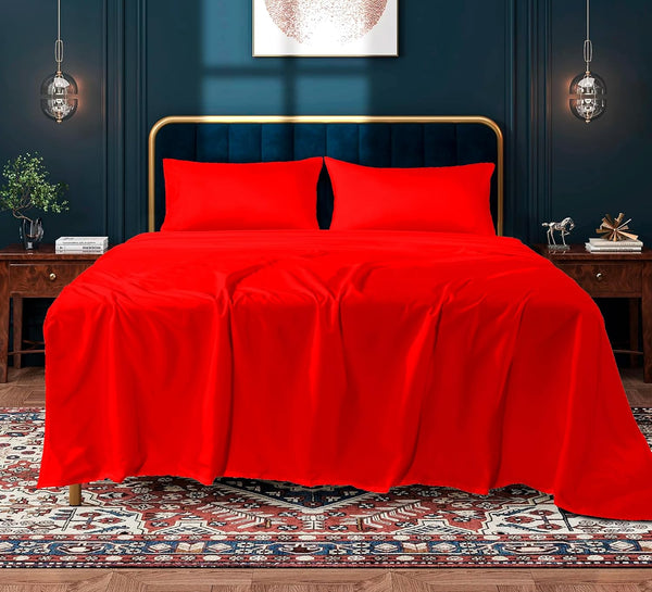 Flat Sheet Easy Care Brushed Microfibre Fabric Flat Sheet Non Iron Non Wrinkle, Comfortable and Fade Resistant Bedding Sheets