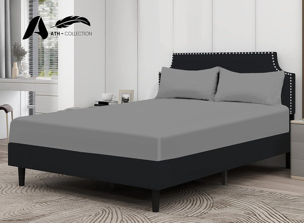 300 Thread Count Egyptian Cotton Fitted Sheet 30 CM/12 Inch Extra Deep Pocket, Hotel Quality Cotton Soft, Fade & Wrinkle Resistant Fitted Bed Sheets