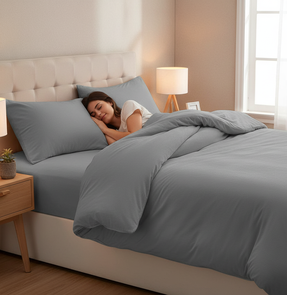 Luxury 300 Thread Count 100% Pure Egyptian Cotton Duvet Cover Set with Pillowcases