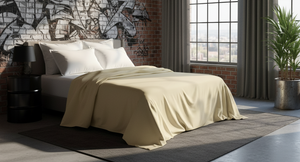 Premium 100% Egyptian Cotton Sheet Set – 200 Thread Count, Easy Care Bedding Set Includes Fitted Sheet + Flat Sheets & Pillowcases