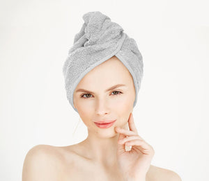 Crescent Textile 100% Pure Cotton Super Absorbent Luxury Hair Turban Towel Soft Quick Dry Bath Towel Wrap - Soft Hair Drying Towel