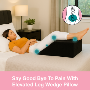 Leg Elevation Wedge Pillow with High Grade Foam Orthopedic Support for Sleeping, Swelling, Sciatica, Back & Knee Pain Relief, Rest Pillow Washable Cover 60x50x15cm