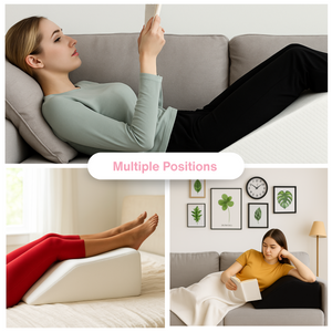 Leg Elevation Wedge Pillow with High Grade Foam Orthopedic Support for Sleeping, Swelling, Sciatica, Back & Knee Pain Relief, Rest Pillow Washable Cover 60x50x15cm