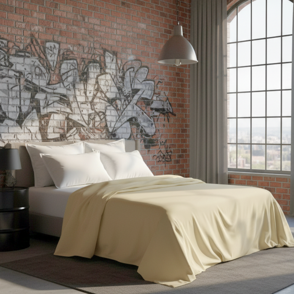 Premium 100% Egyptian Cotton Sheet Set – 200 Thread Count, Easy Care Bedding Set Includes Fitted Sheet + Flat Sheets & Pillowcases