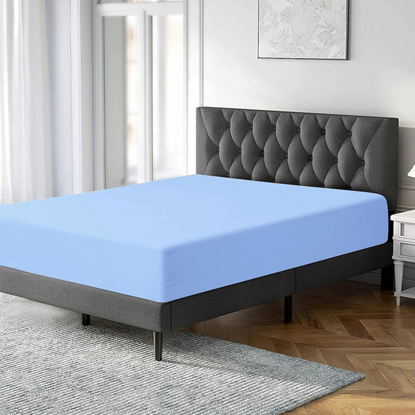 300TC 100% Egyptian Cotton Fitted Bed Sheet – Stretches Up to 28cm Deep, Premium Soft Bedding