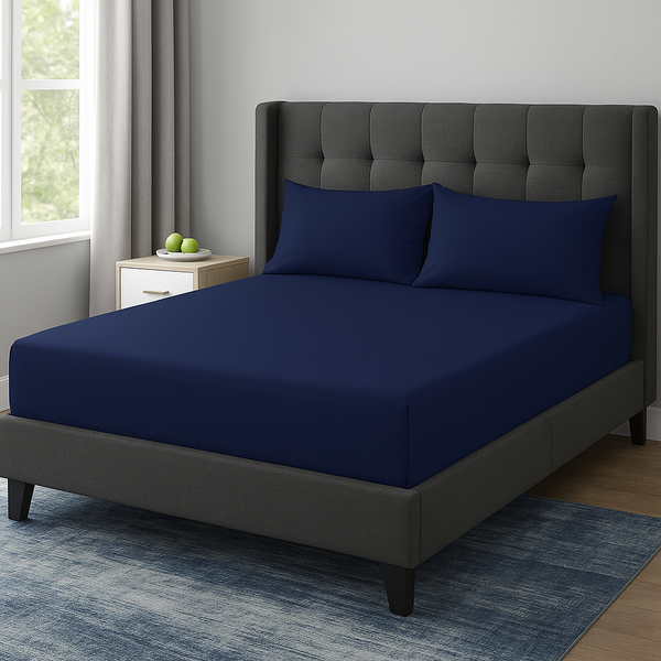 200 Thread Count Hotel Quality Bedding 100% Pure Egyptian Cotton Fitted Sheet - Stretches Up To 25cm Deep