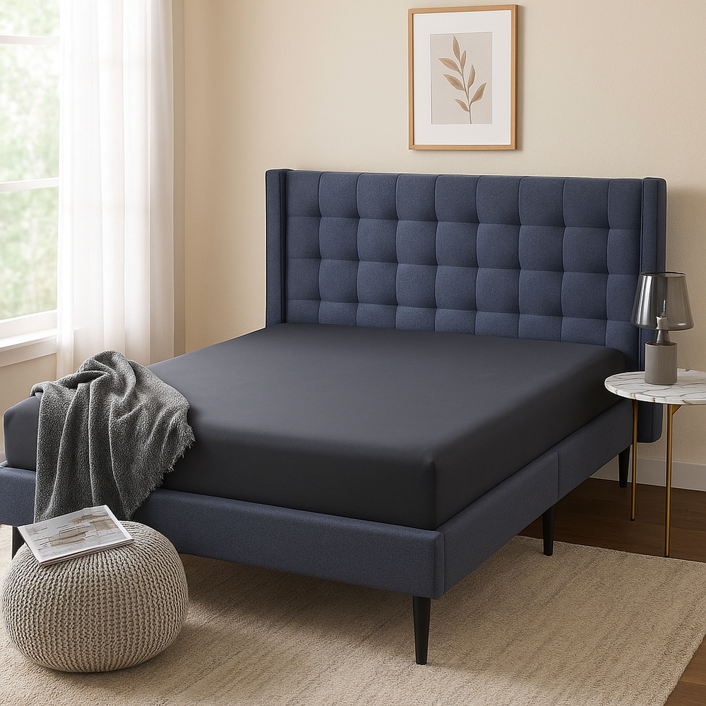 500 Thread Count 100% Pure 5 Star Hotel Quality Bedding Egyptian Cotton Luxurious Fitted Bedsheet With Extra Depth Of 40cm/16 inches