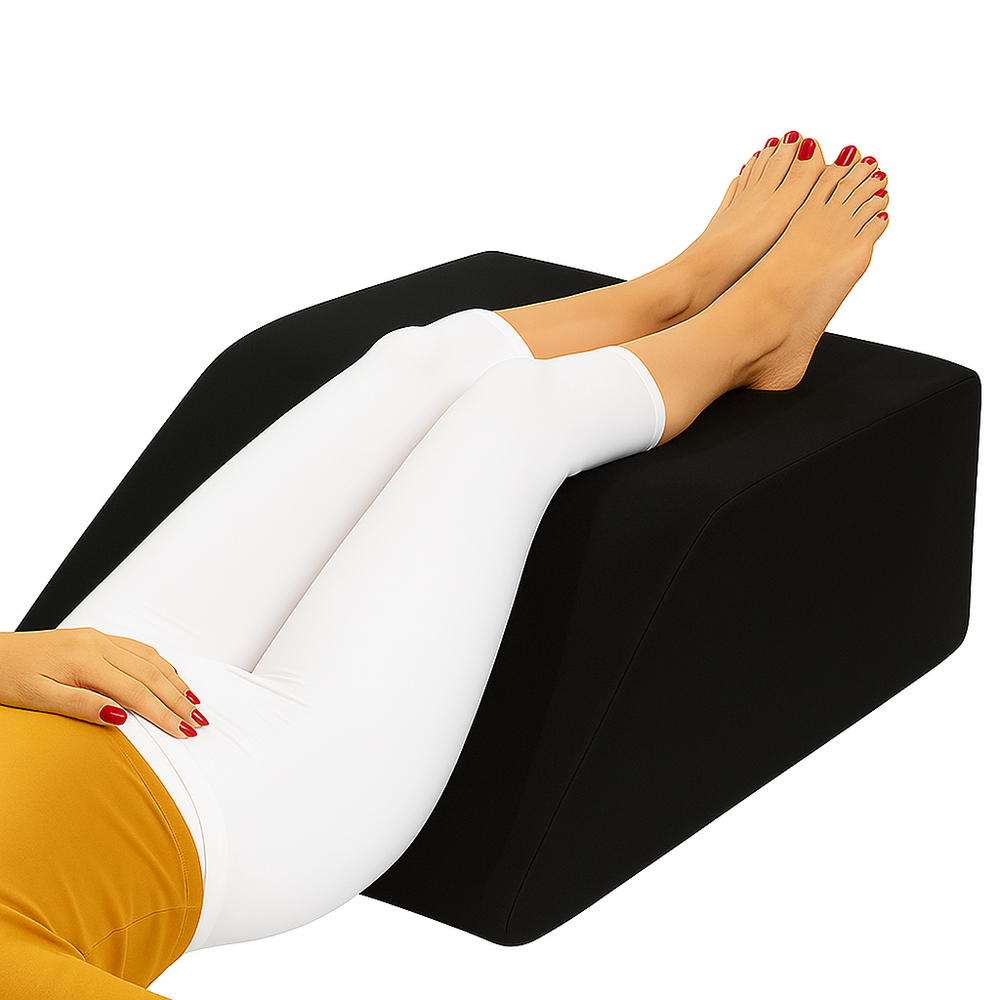 Leg Elevation Wedge Pillow with High Grade Foam Orthopedic Support for Sleeping, Swelling, Sciatica, Back & Knee Pain Relief, Rest Pillow Washable Cover 60x50x15cm