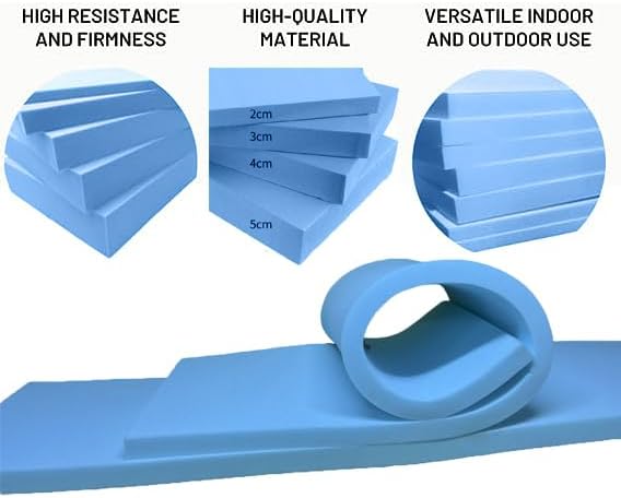 High Density Upholstery Firm Foam Sheet Premium Quality Cut to Any Size for All type Cushioning Bench, Stool, Window Seat Pads, Sofa, Chair Pads Replacement Pet Bed