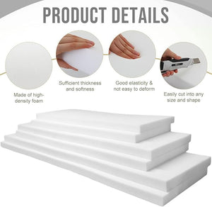 Cut to Any Size Upholstery Firm Foam Sheet Premium Quality for All type Cushioning Bench, Stool, Window Seat Pads, Sofa, Dinning Chair Pads Replacement Pet Bed