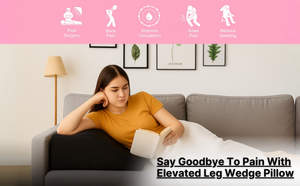 Leg Elevation Wedge Pillow with High Grade Foam Orthopedic Support for Sleeping, Swelling, Sciatica, Back & Knee Pain Relief, Rest Pillow Washable Cover 60x50x15cm