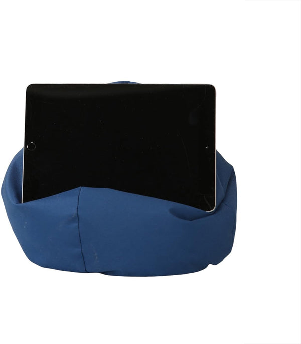 Crescent Textile iPad, eReader & Book Mini Bean Bag Cushion Holder for All Devices & Any Angle on Any Surface Soft Pillow Lap Stand, Handy Side Pocket Portable Bean Bag