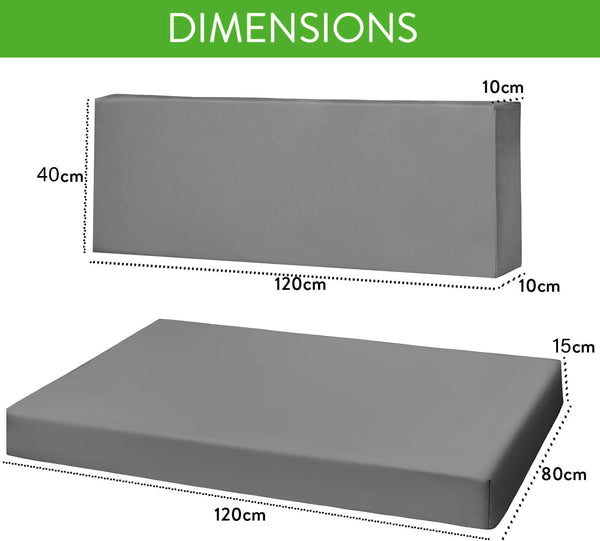 Crescent Textile Euro Pallet Seat Pads Cushions Set WATER-RESISTANT For Outdoor Garden Furniture Seat Pads- Durable, Comfy For Standard Euro Pallet Seating