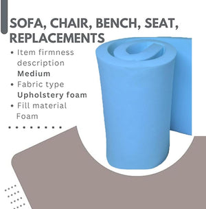 High Density Upholstery Firm Foam Sheet Premium Quality Cut to Any Size for All type Cushioning Bench, Stool, Window Seat Pads, Sofa, Chair Pads Replacement Pet Bed