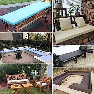 Crescent Textile 100% Waterproof Garden Bench Cushion 2/3/4 Seater Outdoor Long Bench Seat Pad for Lawn & Garden, Patio, Office, Coffee Shop with Removable Cover