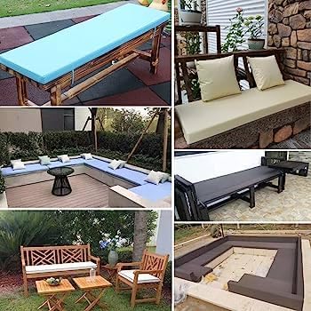 Crescent Textile 100% Waterproof Garden Bench Cushion 2/3/4 Seater Outdoor Long Bench Seat Pad for Lawn & Garden, Patio, Office, Coffee Shop with Removable Cover