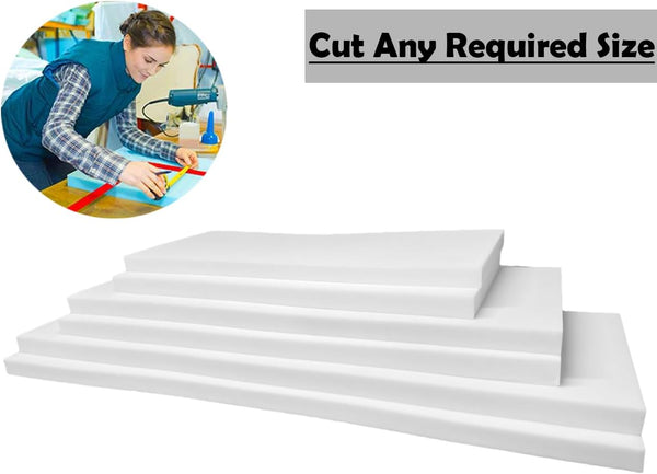 Cut to Any Size Upholstery Firm Foam Sheet Premium Quality for All type Cushioning Bench, Stool, Window Seat Pads, Sofa, Dinning Chair Pads Replacement Pet Bed
