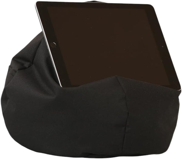 Crescent Textile iPad, eReader & Book Mini Bean Bag Cushion Holder for All Devices & Any Angle on Any Surface Soft Pillow Lap Stand, Handy Side Pocket Portable Bean Bag