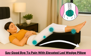 Leg Elevation Wedge Pillow with High Grade Foam Orthopedic Support for Sleeping, Swelling, Sciatica, Back & Knee Pain Relief, Rest Pillow Washable Cover 60x50x15cm