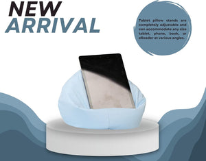 Crescent Textile iPad, eReader & Book Mini Bean Bag Cushion Holder for All Devices & Any Angle on Any Surface Soft Pillow Lap Stand, Handy Side Pocket Portable Bean Bag