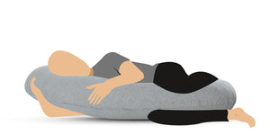 Crescent Textile Full Body Sleep Pillow Maternity Pillow Large Best Orthopaedic Pillow for Pregnancy, Neck & Back Pain, Recovery Support Hollowfiber Filling with Removable & Washable Cover (Gray)