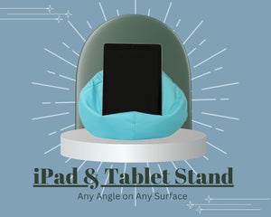 Crescent Textile iPad, eReader & Book Mini Bean Bag Cushion Holder for All Devices & Any Angle on Any Surface Soft Pillow Lap Stand, Handy Side Pocket Portable Bean Bag