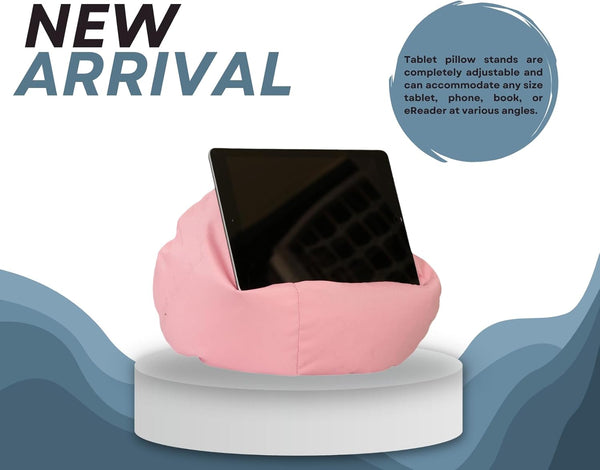 Crescent Textile iPad, eReader & Book Mini Bean Bag Cushion Holder for All Devices & Any Angle on Any Surface Soft Pillow Lap Stand, Handy Side Pocket Portable Bean Bag