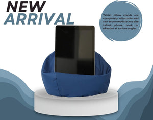Crescent Textile iPad, eReader & Book Mini Bean Bag Cushion Holder for All Devices & Any Angle on Any Surface Soft Pillow Lap Stand, Handy Side Pocket Portable Bean Bag