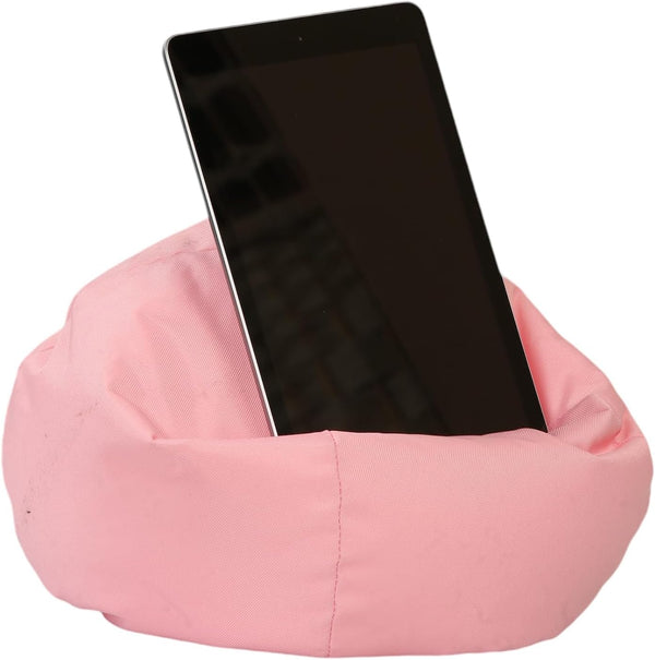 Crescent Textile iPad, eReader & Book Mini Bean Bag Cushion Holder for All Devices & Any Angle on Any Surface Soft Pillow Lap Stand, Handy Side Pocket Portable Bean Bag