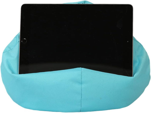 Crescent Textile iPad, eReader & Book Mini Bean Bag Cushion Holder for All Devices & Any Angle on Any Surface Soft Pillow Lap Stand, Handy Side Pocket Portable Bean Bag