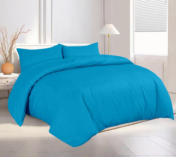 Plain Duvet Cover With Pillowcase Percale Quilt Cover Bedding Set