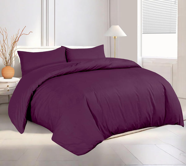 Plain Duvet Cover With Pillowcase Percale Quilt Cover Bedding Set