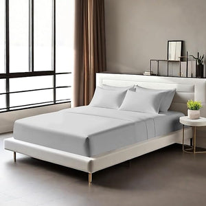 Egyptian Cotton Fitted Sheets 25cm Deep Mattress Pocket 200 Thread Count Fitted Bed Sheet- Soft & Comfortable Bottom Sheet