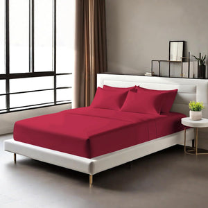 Egyptian Cotton Fitted Sheets 25cm Deep Mattress Pocket 200 Thread Count Fitted Bed Sheet- Soft & Comfortable Bottom Sheet