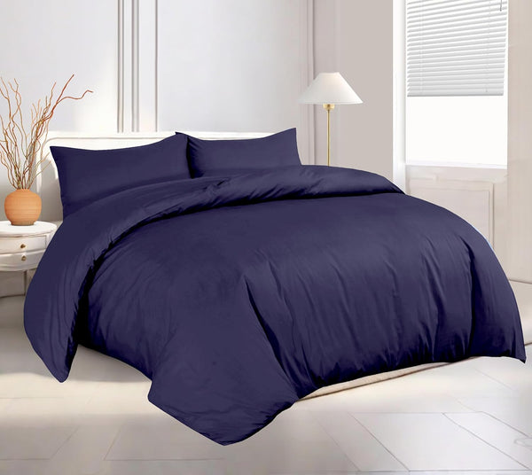 Plain Duvet Cover With Pillowcase Percale Quilt Cover Bedding Set