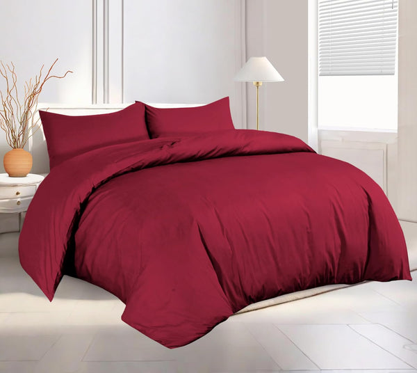 Plain Duvet Cover With Pillowcase Percale Quilt Cover Bedding Set