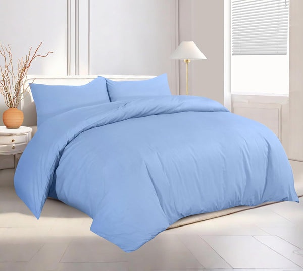 Plain Duvet Cover With Pillowcase Percale Quilt Cover Bedding Set