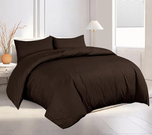 Plain Duvet Cover With Pillowcase Percale Quilt Cover Bedding Set