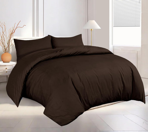 Plain Duvet Cover With Pillowcase Percale Quilt Cover Bedding Set