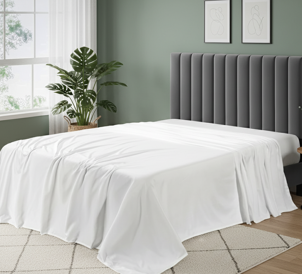 800 Thread Count Super Soft And Luxurious Easy Care 100% Pure Egyptian Cotton Flat Sheet For Hotel Quality Bedding-Breathable Bed Top Sheet